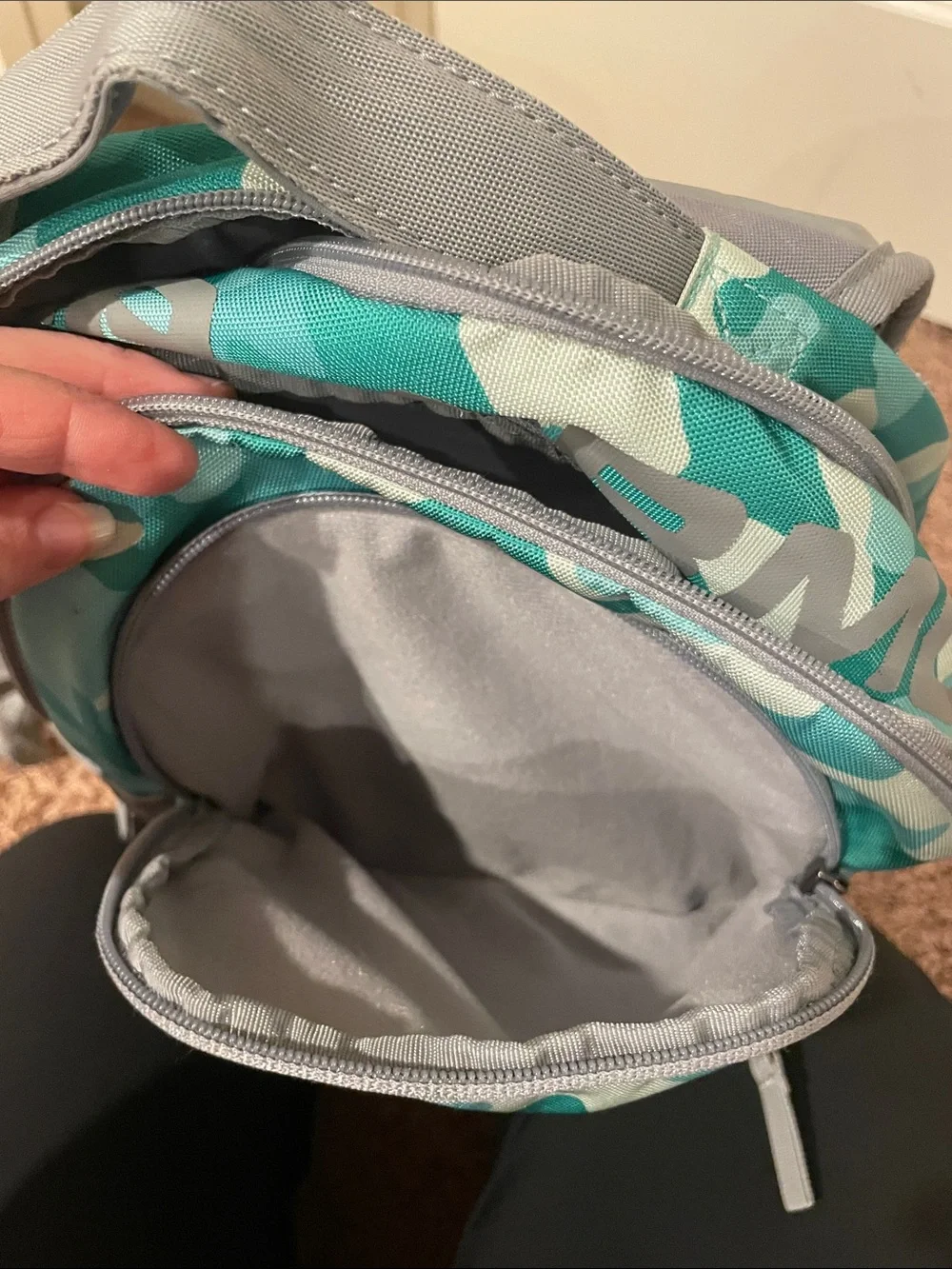 Under Armour Teal Camo and Gray Kids Backpack